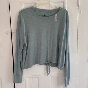 Women's Madewell MWL Drawstring Tee, Medium, Blue Green